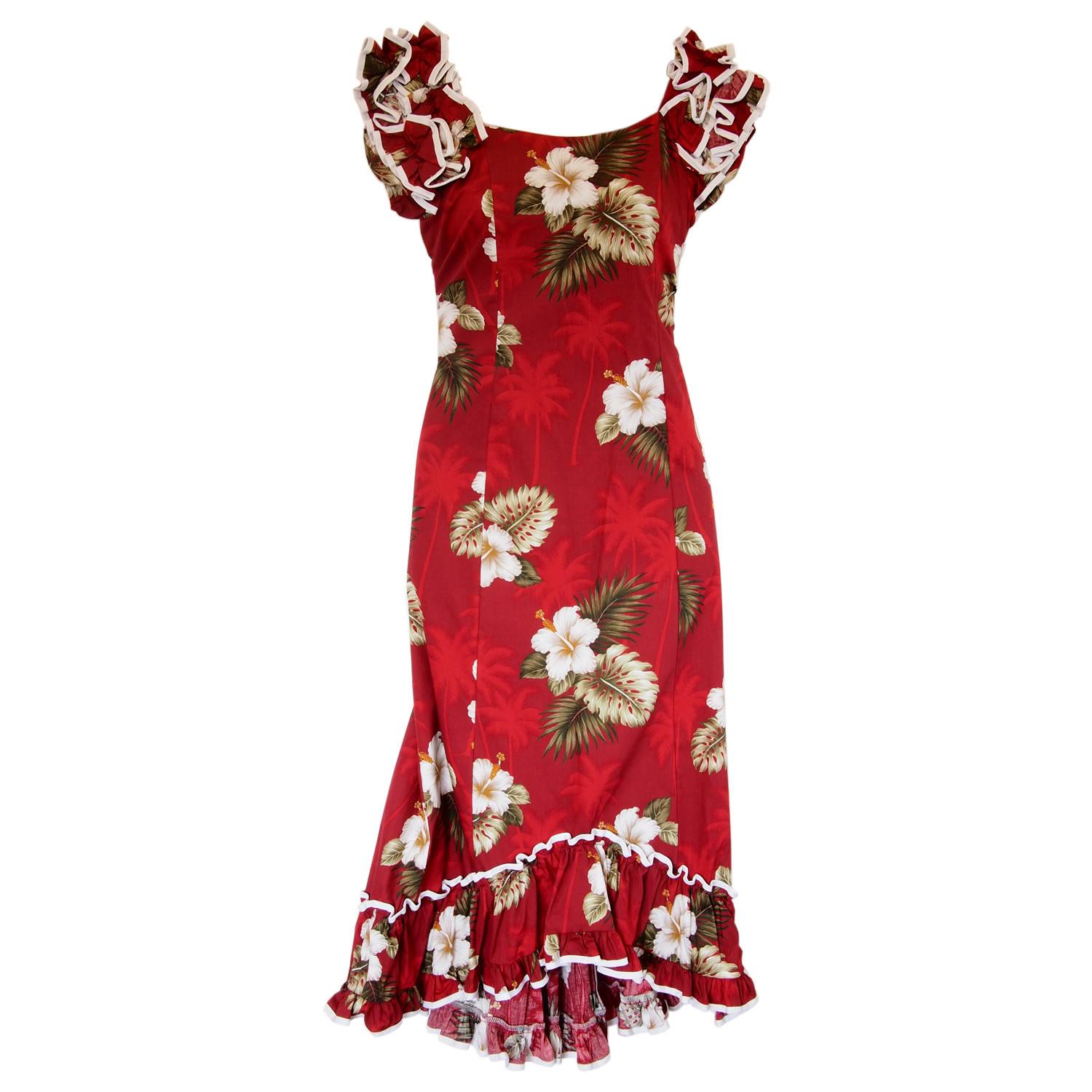 Lava Red Hawaiian Meaaloha Muumuu Dress ...